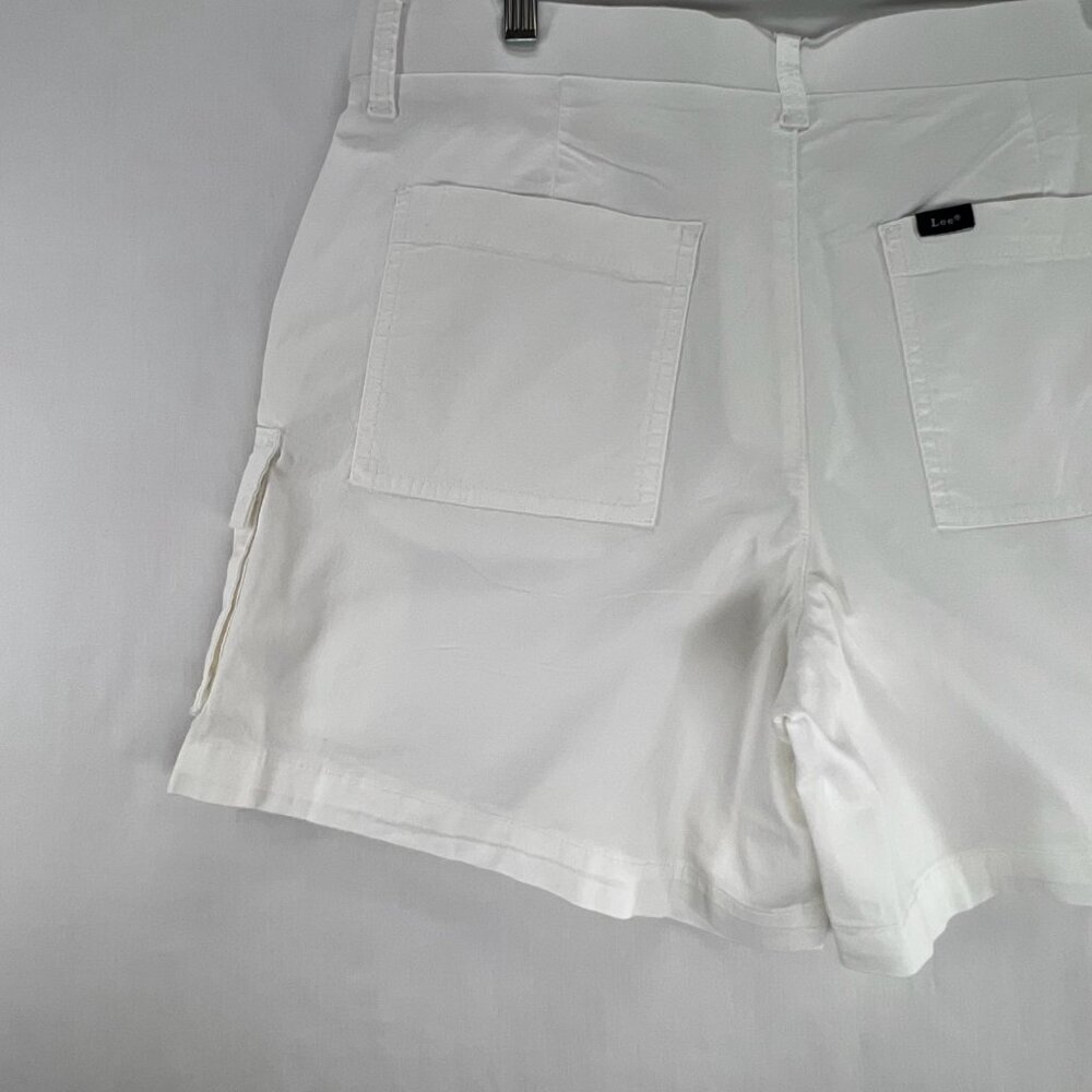 Lee Ultra Lux Comfort Cargo Short Womens 30 High Rise Stretch Relaxed Fit White - Picture 7 of 15